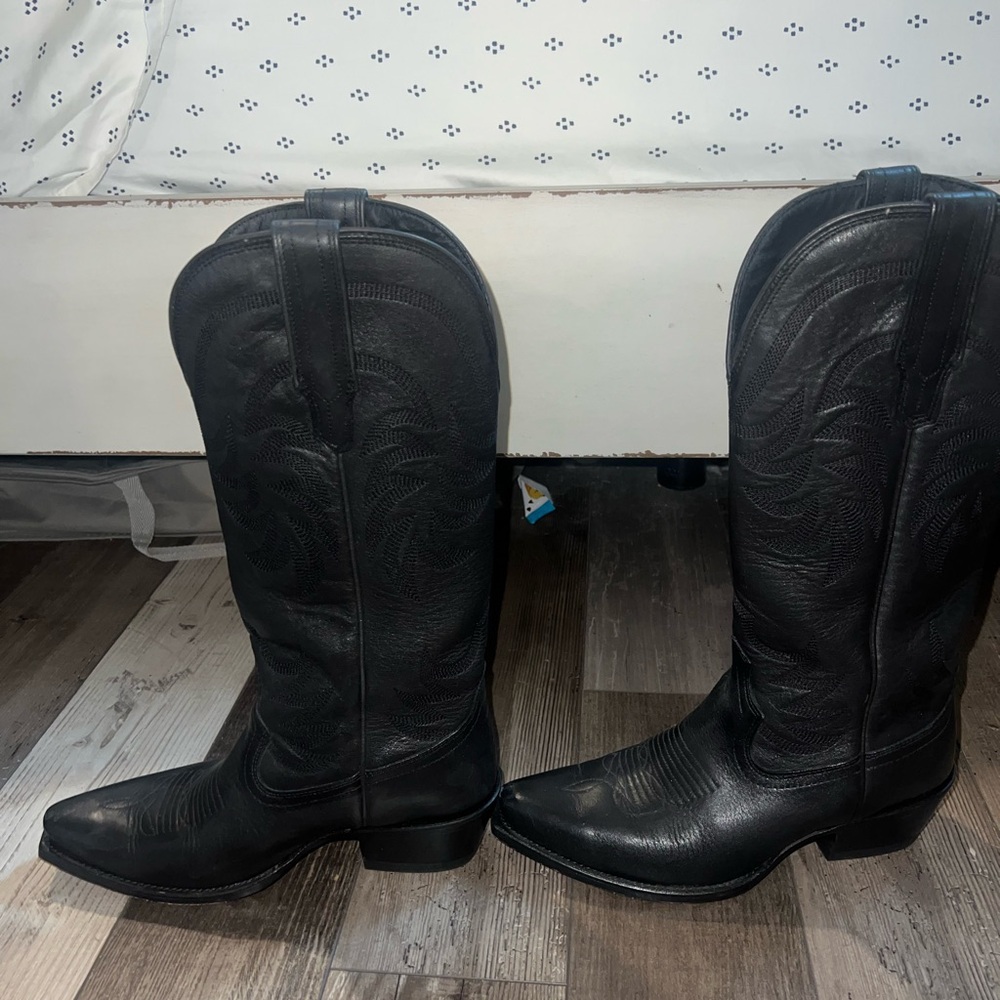 Tecovas Annie Black Leather Cowboy Boots - Picture 3 of 8